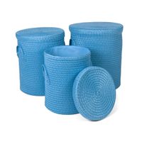 Set van 3 Was- en Opbergmanden IRIS - 105L / 55L / 34L - Blauw - thumbnail