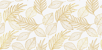 Vinyl vloerkleed Bloemen en planten Wit en gouden blad