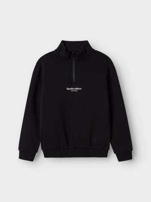 Name it winter sweater jongens - zwart - regular fit, zip - NkmBrody