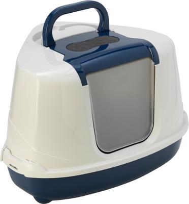 Moderna hoektoilet Flip Corner blueberry/wit - Gebr de boon