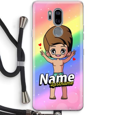 Chibi Maker man: LG G7 Thinq Transparant Hoesje met koord