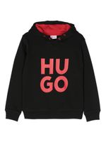 HUGO KIDS hoodie à logo imprimé - Noir - thumbnail