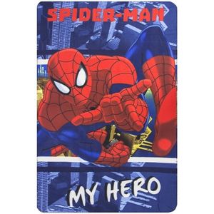 Spiderman fleece deken/plaid blauw/rood voor jongens
