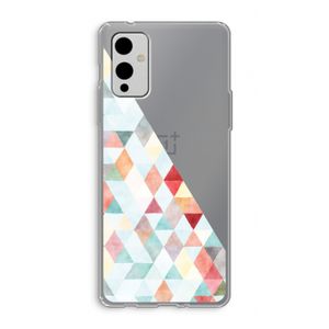 Gekleurde driehoekjes pastel: OnePlus 9 Transparant Hoesje