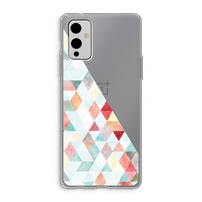 Gekleurde driehoekjes pastel: OnePlus 9 Transparant Hoesje