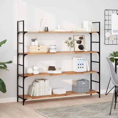 Wandschappen 2 st zwevend olieafwerking 120x30x2 cm acaciahout