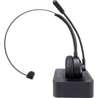 Gembird BTHS-M-01 On Ear headset Telefoon Bluetooth Mono Zwart Noise Cancelling Microfoon uitschakelbaar (mute)