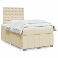 Boxspring met matras stof crèmekleurig 120x200 cm