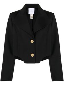 Patou blazer crop en laine vierge mélangée - Noir