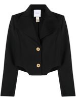 Patou blazer crop en laine vierge mélangée - Noir