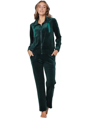 Pastunette warm velours huispak - Emerald - Warm 2-delig pyjama pak fleece - Copy - Copy