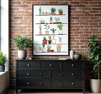 Planten poster artistieke tekening