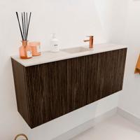 Toiletmeubel Mondiaz Joya Dlux | 90 cm | Meubelkleur Walnut | Faye wastafel Meli Wasbak Midden | 1 kraangat