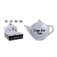 Excellent houseware porseleinen theezakjeshouder theepot wit assorti