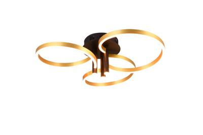 Trio Gekrulde led plafondlampCaruso goud - Ø 65,5cm - 648110680