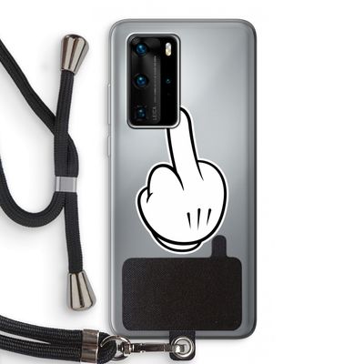 Middle finger white: Huawei P40 Pro Transparant Hoesje met koord