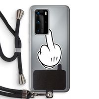 Middle finger white: Huawei P40 Pro Transparant Hoesje met koord