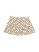 Mi Mi Sol geometric-print cotton shorts - Blanc - thumbnail