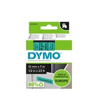 DYMO D1 -Standard Labels - Black on Green - 12mm x 7m - thumbnail
