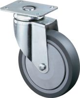 BS Rollen Zwenkwiel | wiel-d. 100 mm draagvermogen 80 kg | met schroefplaat | rubber grijs | 1 stuk - C100.A85.100 C100.A85.100