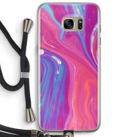 Paarse stroom: Samsung Galaxy S7 Edge Transparant Hoesje met koord