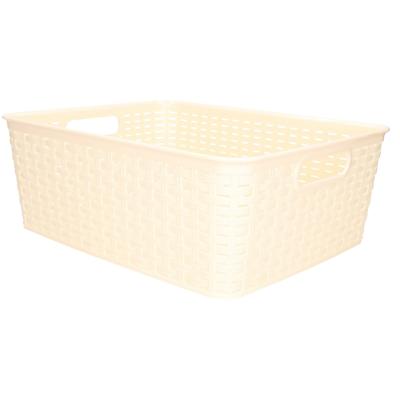 Opbergmand - Kastmand - rotan kunststof - zacht geel - 12 Liter - 30 x 37 x 13 cm Opbergmand - Kastmand - rotan kunststof - zacht geel - 12 Liter - 30 x 37 x 13 cm