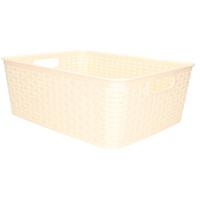 Opbergmand - Kastmand - rotan kunststof - zacht geel - 12 Liter - 30 x 37 x 13 cm