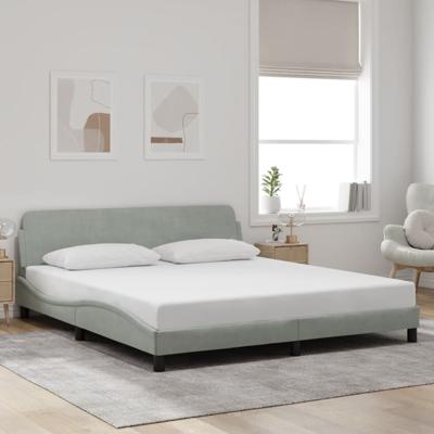 Bedframe "Dover" 180x200 cm fluweel lichtgrijs