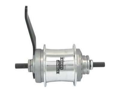 Versnellingsnaaf Sturmey Archer S2C Duomatic 2-speed terugtrapremnaaf - 36 gaats - zilver