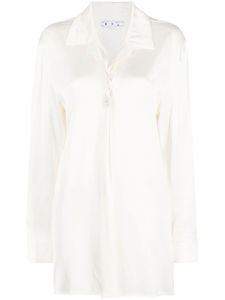 Off-White chemise en satin à manches longues - Tons neutres