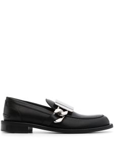 JW Anderson mocassins en cuir à logo gravé - Noir