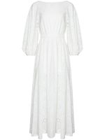 Carolina Herrera robe mi-longue à broderie anglaise - Blanc