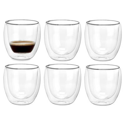 Vivalto dubbelwandige koffieglazen/theeglazen?- 12x stuks - Borosilicaat glas - 246 ml