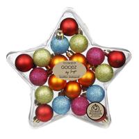 Inge Christmas Goods Kerstballen gekleurd - 12st - kunststof - 3 cm - kerstversiering