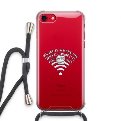 Home Is Where The Wifi Is: iPhone SE 2020 Transparant Hoesje met koord