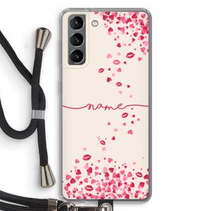 Hartjes en kusjes: Samsung Galaxy S21 Transparant Hoesje met koord