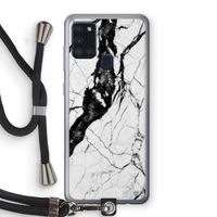 Witte marmer 2: Samsung Galaxy A21s Transparant Hoesje met koord