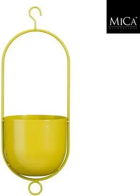 Mica Decorations Hangpot Bob l15xb14xh42cm Geel