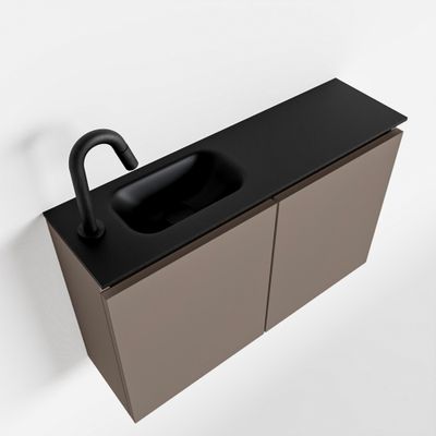 Toiletmeubel Mondiaz Ture | 80 cm | Meubelkleur Smoke | Eden wastafel Urban Links | 1 kraangat