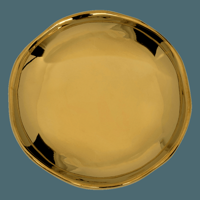 Good Morning bord Ø9 cm - Goud (set van 4)