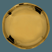 Good Morning bord Ø9 cm - Goud (set van 4)