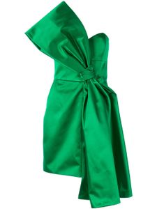 Paule Ka robe courte en satin à détail de nœud - Vert