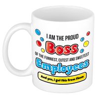 Cadeau mok voor baas - grappig - keramiek - 300 ml - proud boss   - - thumbnail