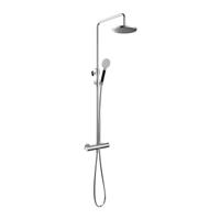 Hotbath Cobber Opbouw Regendoucheset Met Thermostaatkraan Met 20cm Ronde Hoofddouche en Ronde Handdouche Chroom