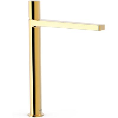 Wastafelkraan Tres Project | Opbouw | Mengkraan | Hoog model | 1-knop | Rond | 24k Goud glans