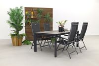 Hartman Salvatore/Kings verstelbare tuinset antraciet - 180x100 cm.