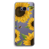 Sunflower and bees: Samsung Galaxy S8 Plus Transparant Hoesje