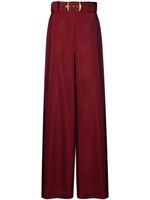 ZIMMERMANN pantalon ample en soie à taille ceinturée - Rouge - thumbnail