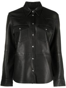 Zadig&Voltaire chemise Thelma à boutons pression en cuir - Noir