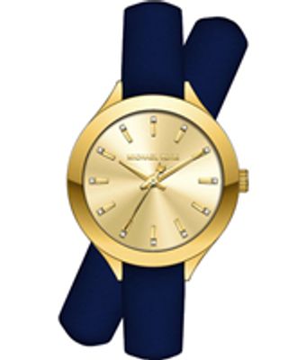 Horlogeband Michael Kors MK2552 Onderliggend Leder Blauw 14mm